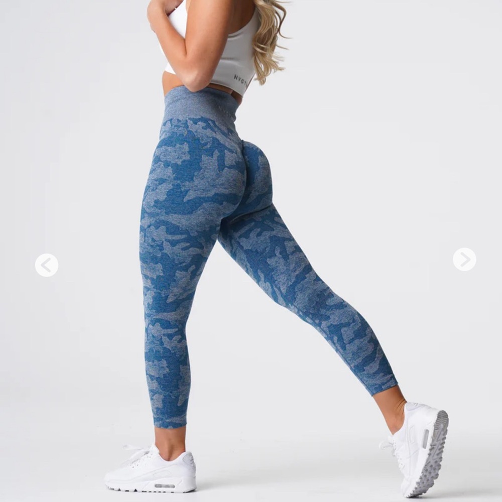Small NVGTN slate blue camo seamless leggings - like new